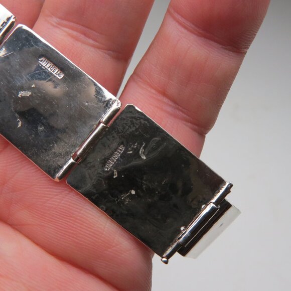 *925 Sterling Silver Malakite Bracelet - Picture 6 of 7